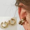 2Pcs Ear Cuffs for Women C-Shaped Ear Cuff Chunky Huggie Hoop Earrings Cartilage Upper Non-Piercing Cartilage Clip Cuff Earrings Jewelry