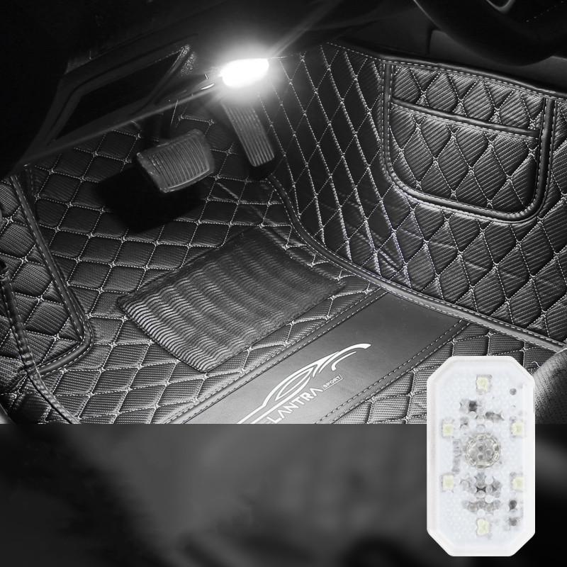 Автомобильная USB-зарядка Мини 5 В Светодиодный сенсорный выключатель Свет Подсветка салона двери автомобиля Беспроводная окружающая лампа Портативные ночные лампы для чтения