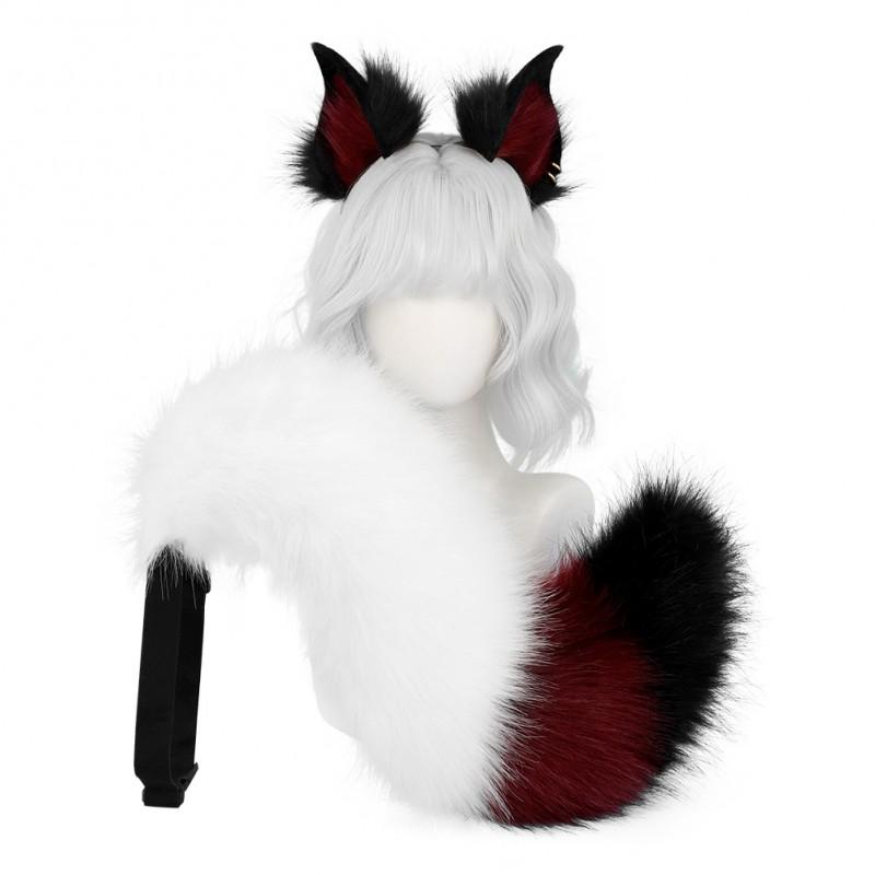 Furry Fox Ear Headband Tail Set Cosplay Costume Adult Anime Game Character Accessory