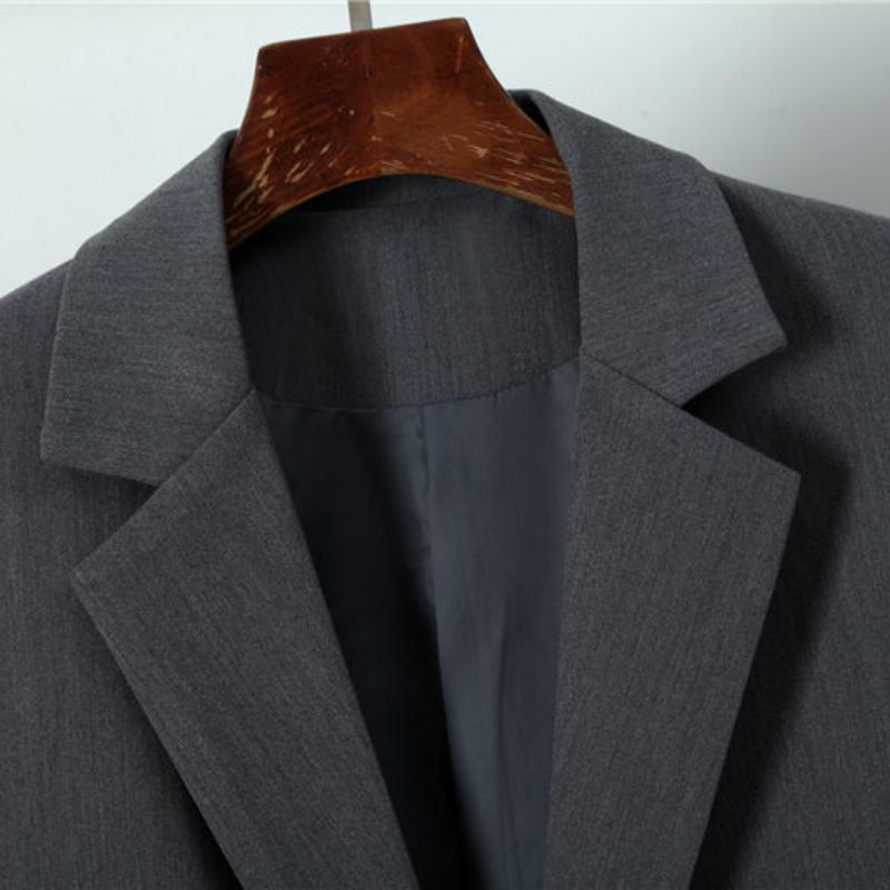 Модный женский серый пиджак, осенняя корейская версия, модный студенческий темпераментный женский костюм с одной пуговицей, уменьшающий возраст