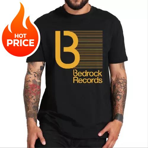 Летние Новые Мужские Футболки Bedrock Records Progressive House Music Records Мужские Футболки Винтажная Мода Унисекс Топы с Коротким Рукавом