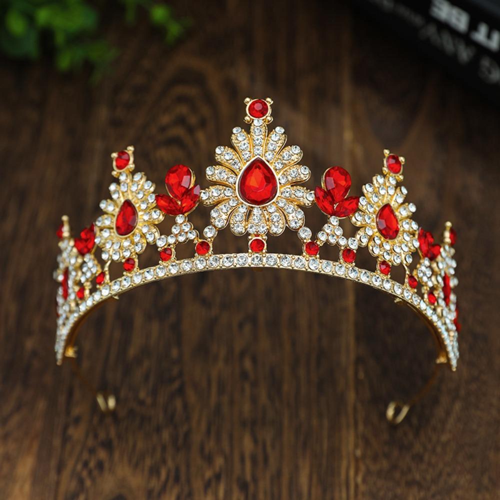 Барочная Корона с Горным Хрусталем для Конкурса, Многоцветная Корона Королевы/Принцессы, Свадебная Корона, День Рождения
