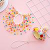Pet Birthday Hat Scarf Set Puppy Princess Costume Cute Lace Costume Dog Colourful Polka Dot Bandana Hat Happy Birthday Decoration Pet Party