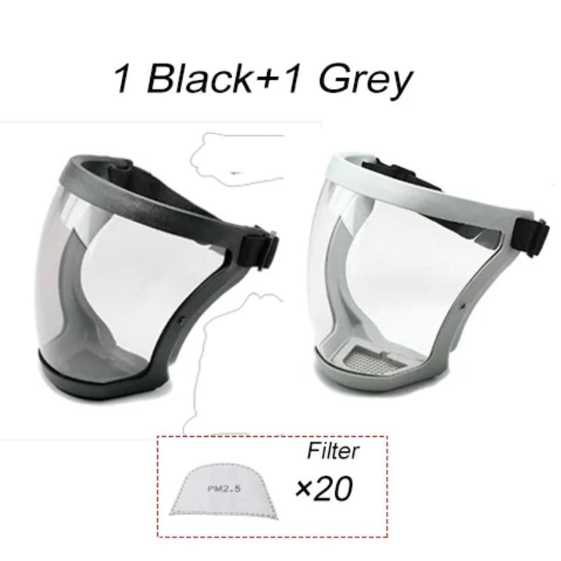 Work Protection Mask Transparent Full Face Shield Mask Reusable Face Protective Screen Anti-fog Windproof Dustproof Kitchen Tool