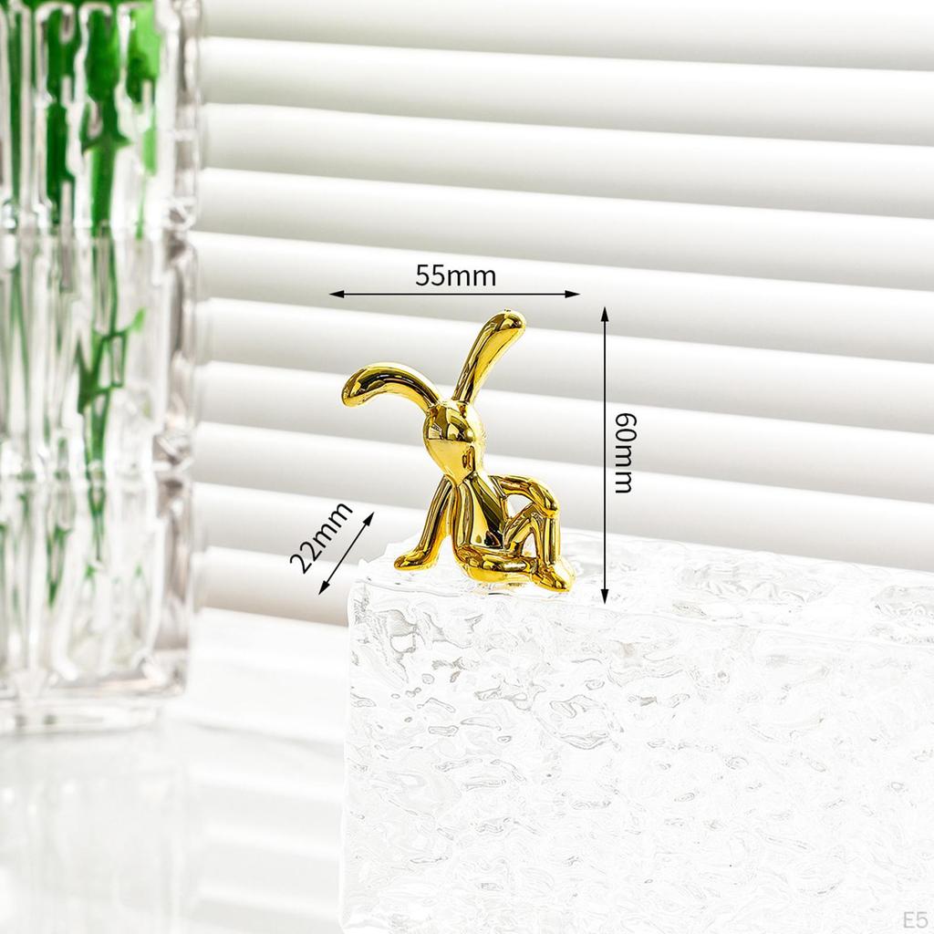 Electroplated Rabbit Sculpture Desktop Ornament Living Room Cabinet Desk Decoration