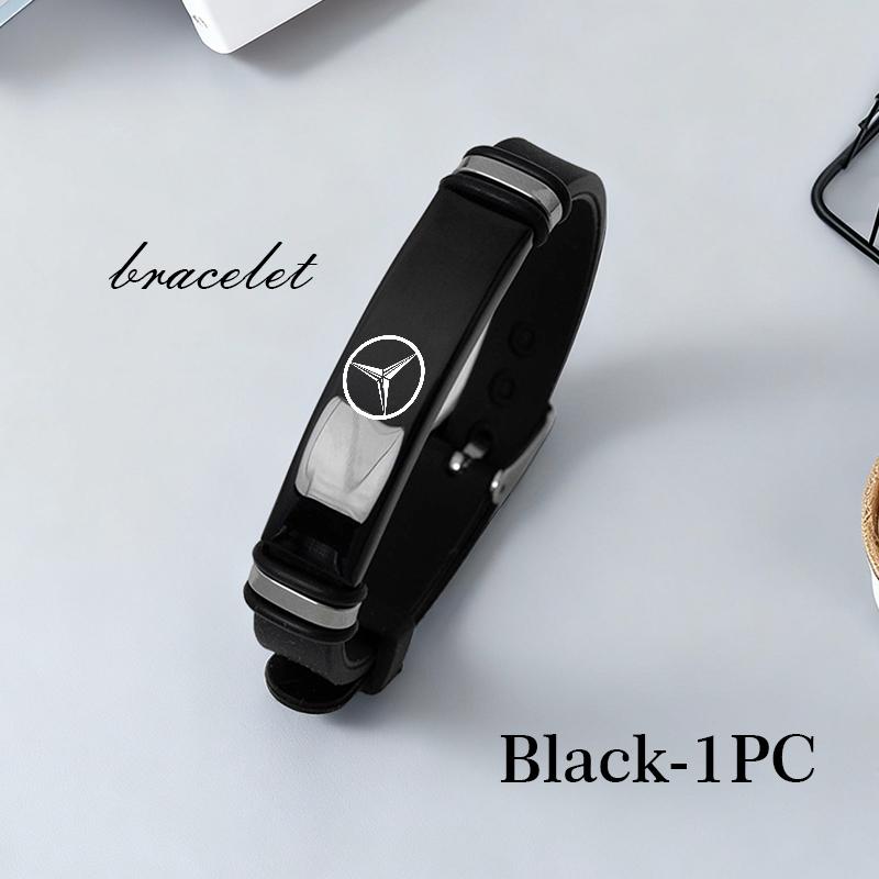 AABGX1 Car Logo Silicone Rubber Wristband Fashion Personalization Decoration Accessories For Benz AMG Exclusive A C E R V Class CLA CLS