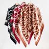 130cm Oversized Leopard Dot Printed Square Scarf Black&White Color Thin Smooth Shawl Leisure Style Windproof Sunscreen Head Wrap
