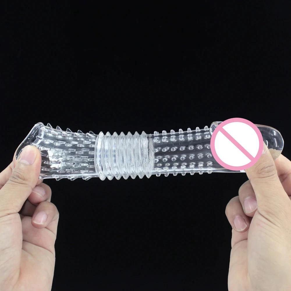 Многоразовый удлинитель пениса, увеличивающий презерватив, рукав для пениса, удлинение, задержка эякуляции, анальные секс-игрушки для мужчин, без вибратора для женщин