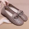 Shoes Single Shoes Summer Breathable Sandals Middle-aged and Elderly Women Hollow Leather Shoes Non-slip Soft Sole Comfortable Hole Shoes