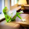 Читающая лягушка, украшение, фигурка из синтетической смолы, досуг, праздник, скульптура животного, для улицы, для дома, полки, украшение стола