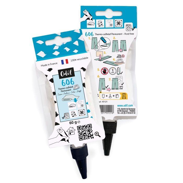 Colle thermocollante - ODIF - 606 - Sans couture - Facile à utiliser - Couleur bleue