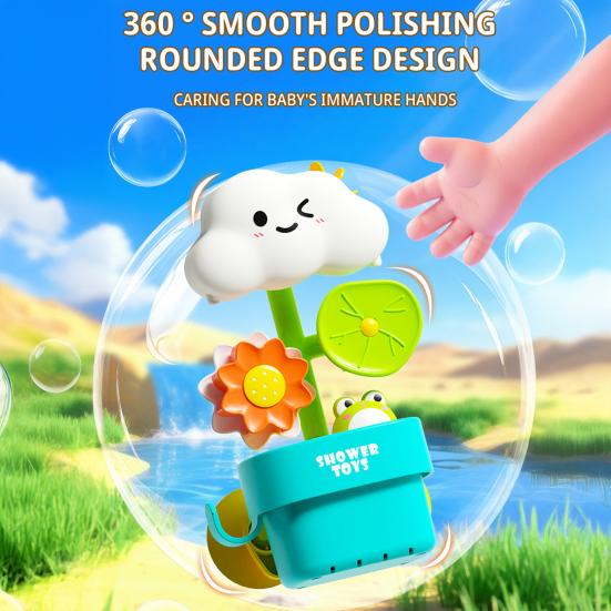Выдвижная игрушка для ванны с распылителем воды и вращающимися колесами, детский набор для душа с прочной присоской, веселая игрушка-лейка для малышей