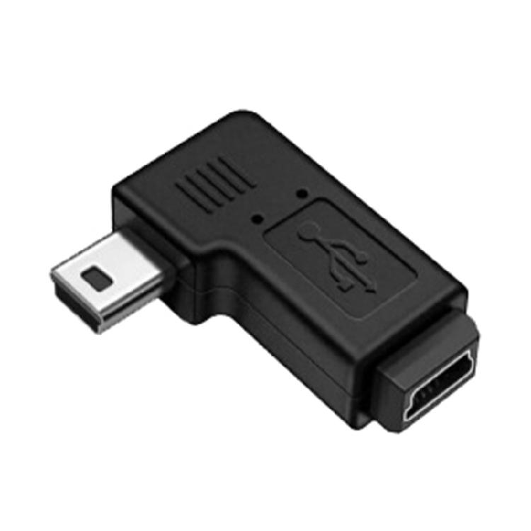 Мини USB-адаптер-удлинитель 90 градусов, штекер-гнездо, для эффективной зарядки и синхронизации данных