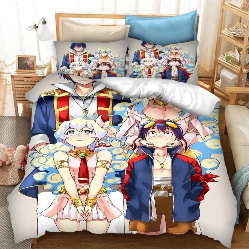 Comfortable Anime Print Duvet Cover Set With Duvet Cover And Pillowcases Twin Full Queen King Sizes For Adults And Kids