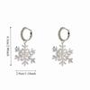 Imitating Pearls Crystal Snowflakes Earrings Silver Zircon Dangle Earrings  Girl