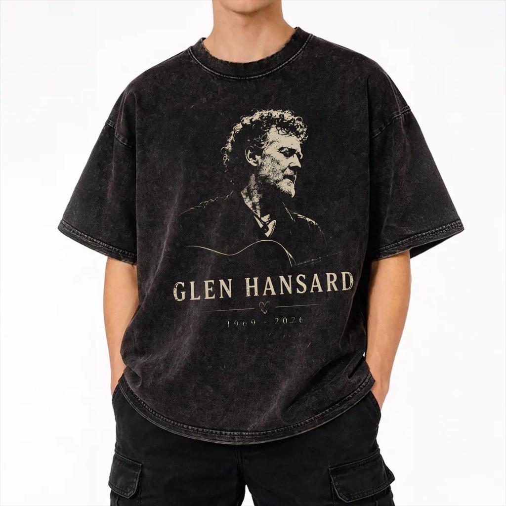 Glen-Hansard rip 1970-2026 Washed T Shirts Streetwear Hip Hop Retro T-Shirts Tees Tops for Men Women Short Sleeve Harajuku