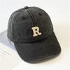 Washed R letter hat female ins retro old baseball cap four seasons casual sunshade soft top cap male