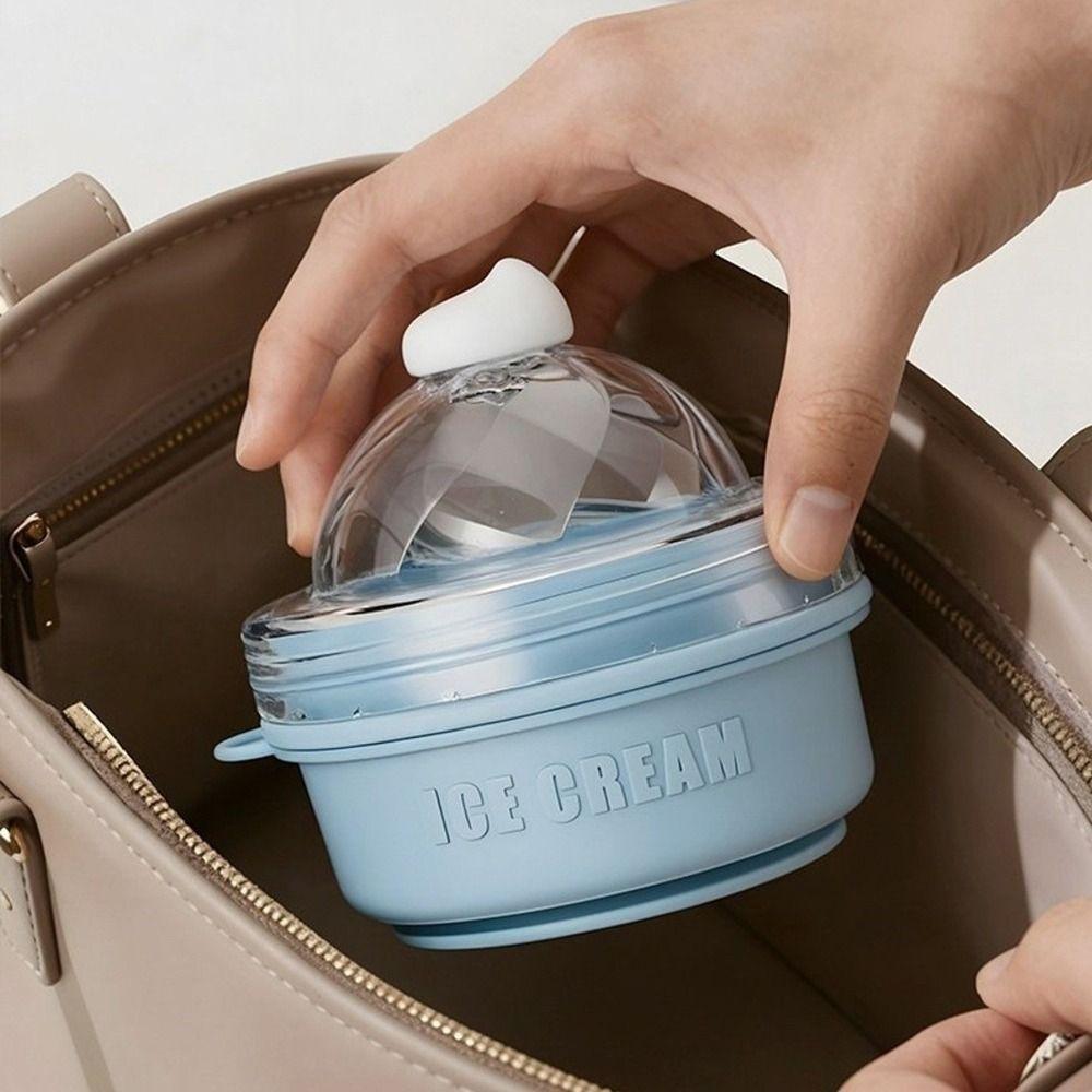 Silicone Foldable Ice Ball Cup Press Easy Demoulding Ice Ball Maker Mold Travel Camping