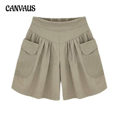 Женские модные летние свободные повседневные шорты с эластичной резинкой на талии, пляжные шорты, однотонные дышащие широкие брюки