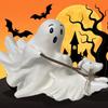 Creative Ghostly Walking Dog Sculpture Resins Figurine Halloween Decorative Ornament for Indoor and Outdoor Display