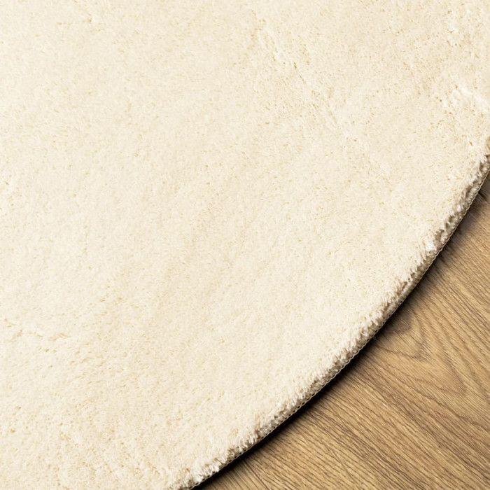VidaXL Tapis à poils courts doux et lavable crème Ø 160 cm 375049