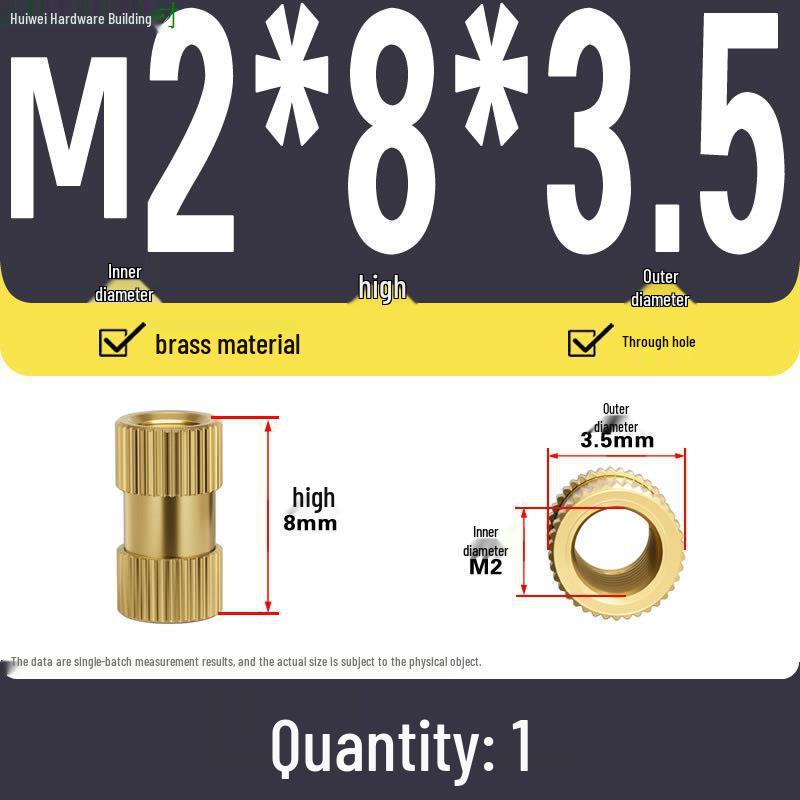Two-Way Injection Molding Copper Knurled Nut Insert (M2-M8)
