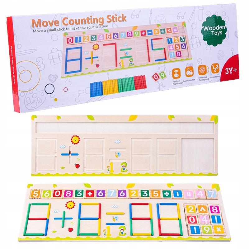 COUNTING sticks WOODEN educational BOARD colorful learning