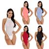 Women's One Piece Mock Neck Sleeveless Gymnastics Bodysuit High Cut Dance Leotard