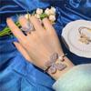 Luxury Crystal Butterfly Adjustable Bangles&bracelets for Women Fashion Brand Jewelry Zirconia Insect Bracelets