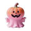 Halloween Ghost Ornament Mini Ghost Statue Pink Halloween Ghost Figurine Set with Pumpkin Decoration Resin Tabletop Decoration