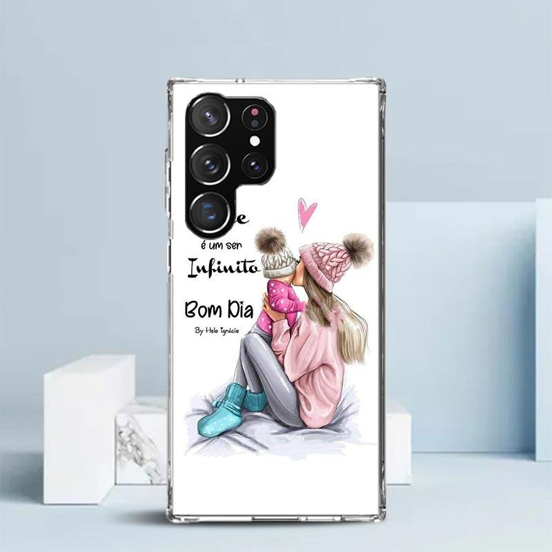 Baby Mom Girls Phone Case For Samsung Galaxy S24 S25 Edge S26 Ultra S22 S23 Plus S21 + S20 FE Soft TPU Back Cover Galaxy S22 S23