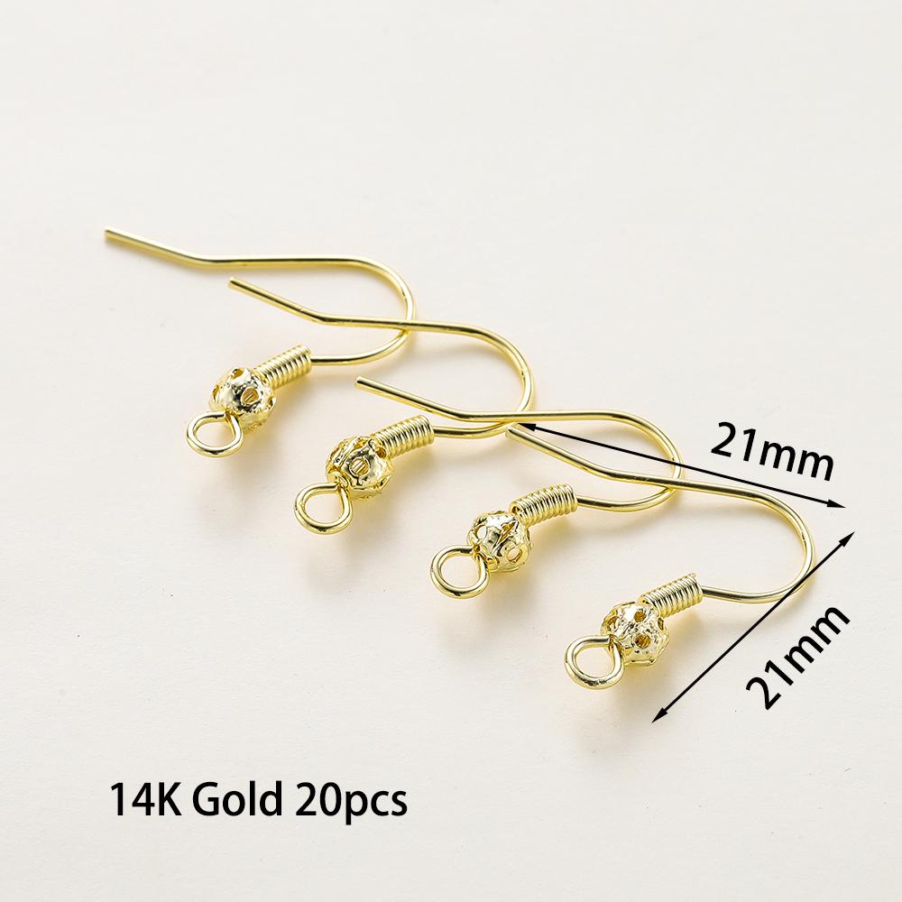 20 шт. 6 стилей Позолоченные 14K 18K Швензы для серег с крючком Застежки для серег Фурнитура для изготовления украшений своими руками