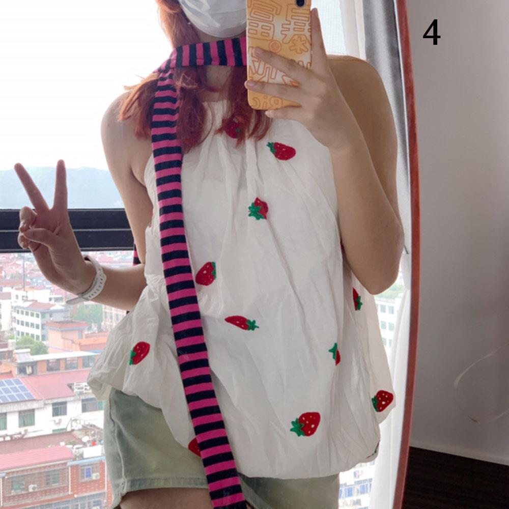 Полосатый шарф Длинный шарф-галстук Женские хлопковые шарфы Тонкий и узкий шарф Харадзюку Полосатые вязаные шарфы Женская грелка для шеи Новый