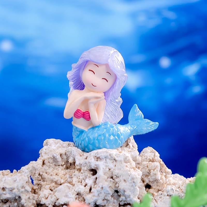 DeryArcle фигурка миниатюрная милая аквариумная русалка принцесса красивая русалка фея 3 типа набор украшение для аквариума русалка система исцеления милая