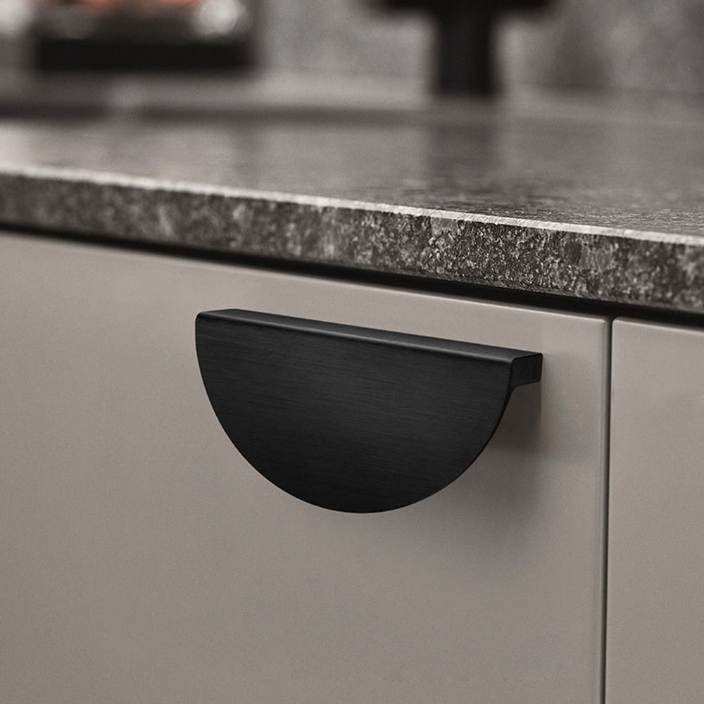 Aluminum Alloy Cabinet Door Knobs Semicircle Drawer Pull Handles New Half Moon Handle Wardrobe