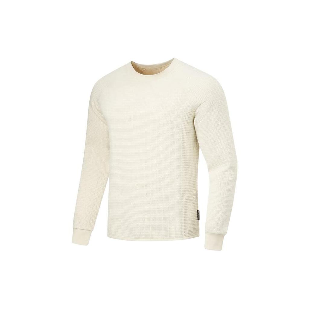 Li-Ning Fitness Series All-Weather Plain Crew Neck Sweatshirt Men Tops Milk-White AWDT737-2
