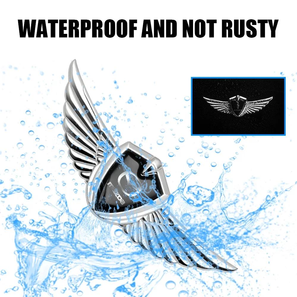 2025 Горячий 3D Металлический Значок Крылья Наклейка Деколь на Боковую Маркерную Ленту Окно Багажник Автомобиля Для Mazda 3 5 2 Axela CX-5 CX-3 CX-9 Atenza Demio RX7 M