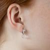 (925 Silver) Crescent Clear Quartz Earrings Ec3237