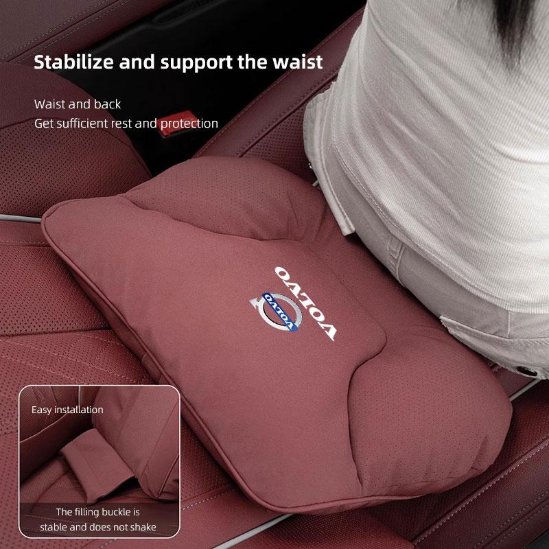 Leather Car Seat Headrest Waist Rest Comfort Neck Pillow Interior For Volvo Rdesign V60 V40 XC90 S60 XC60 V50 S90 XC40 EX90 S80L