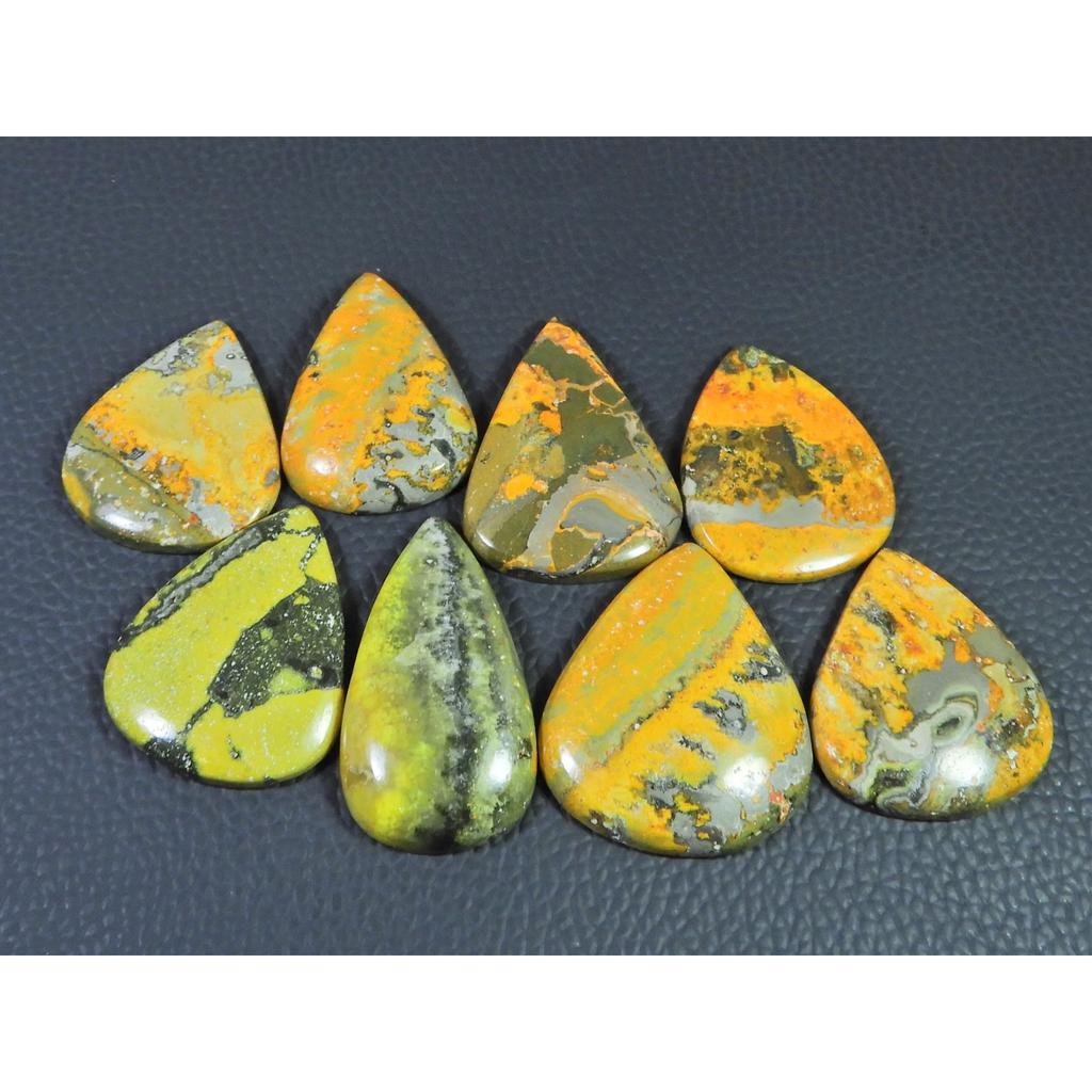 280Cts. Natural Bumble Bee Jasper Pear Cabochon Loose Gemstone 08Pcs Lot C-2261