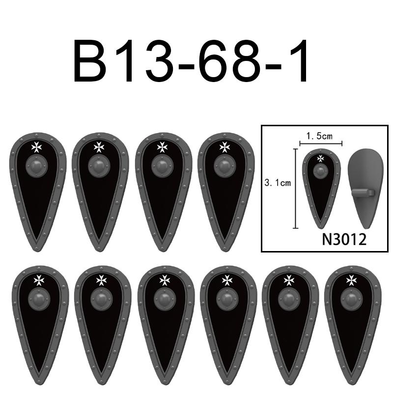 MOC Средневековый Военный Замок Оружие Римский Рыцарь Шлем Щит Аксессуары Строительные Блоки Зеленый Дракон Лев Крестоносец Кирпичи Игрушка