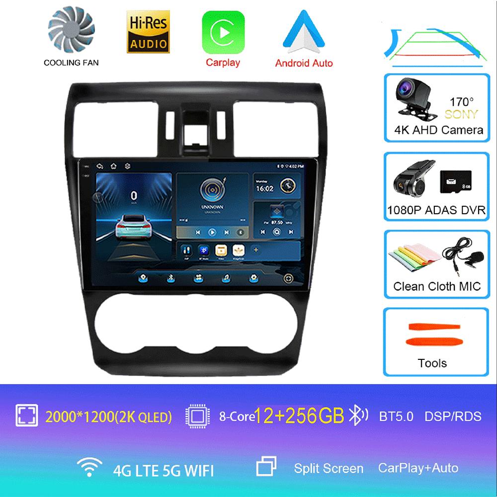 Android 14 Video Player Car Stereo Radio For Subaru Forester 4 SJ XV 2012-2015 4G Multimedia Navigation GPS Carplay 360 Camera