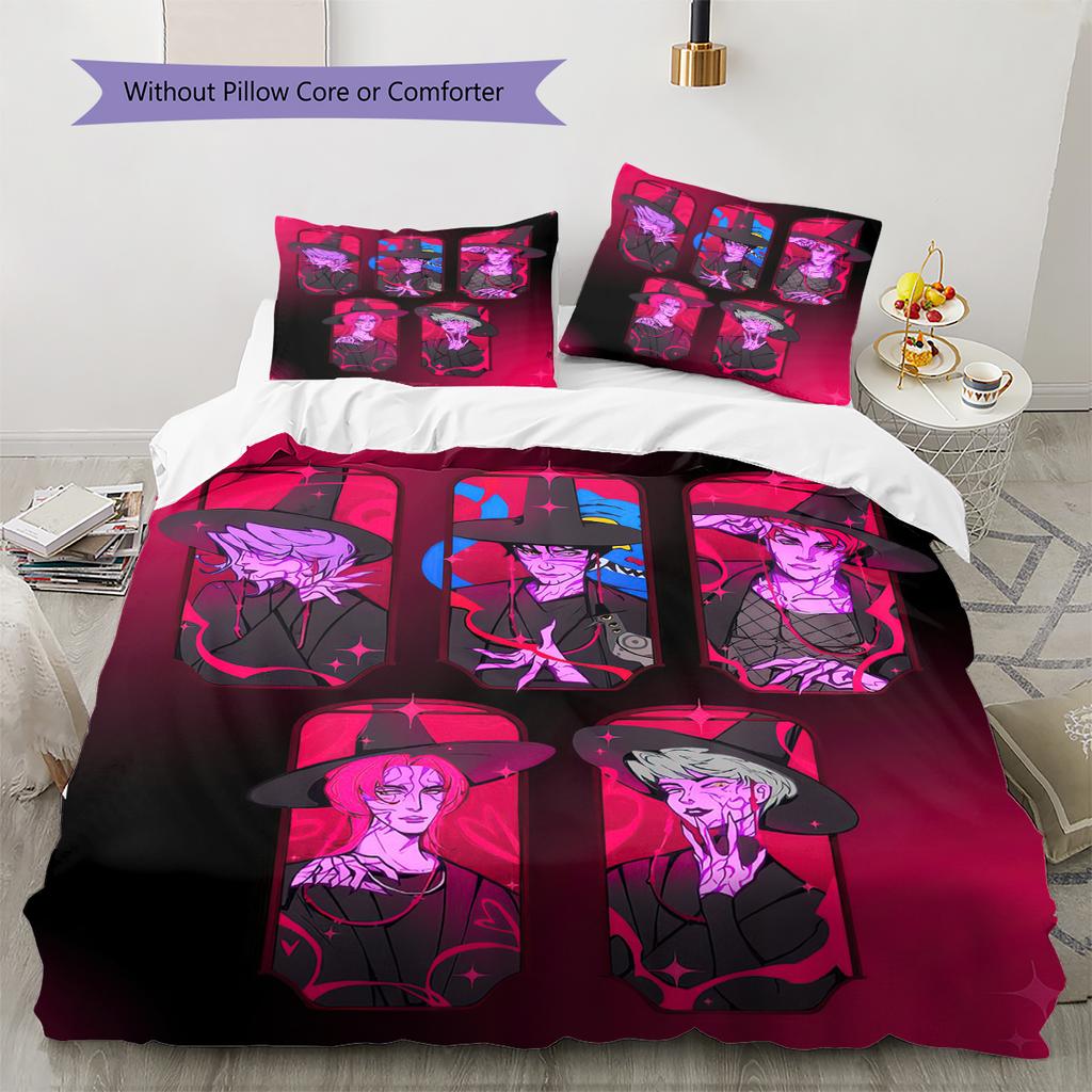 1PC KPop Demon Hunters pattern Bedding Quilt Set Quilt Cover Pillowcase Home Decoration (1 * duvet cover + 2 * pillowcase, without core)