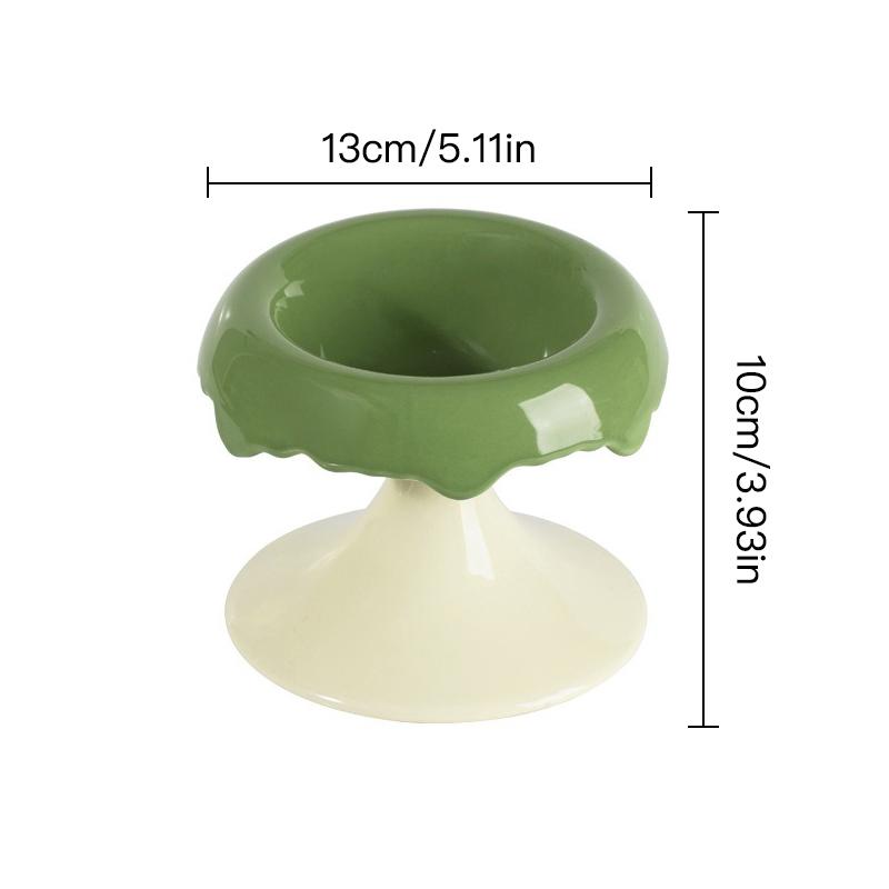Cute Ceramic Pet Bowl Elevated Cat Bowl Protects Cervical Vertebrae Pet Supplies