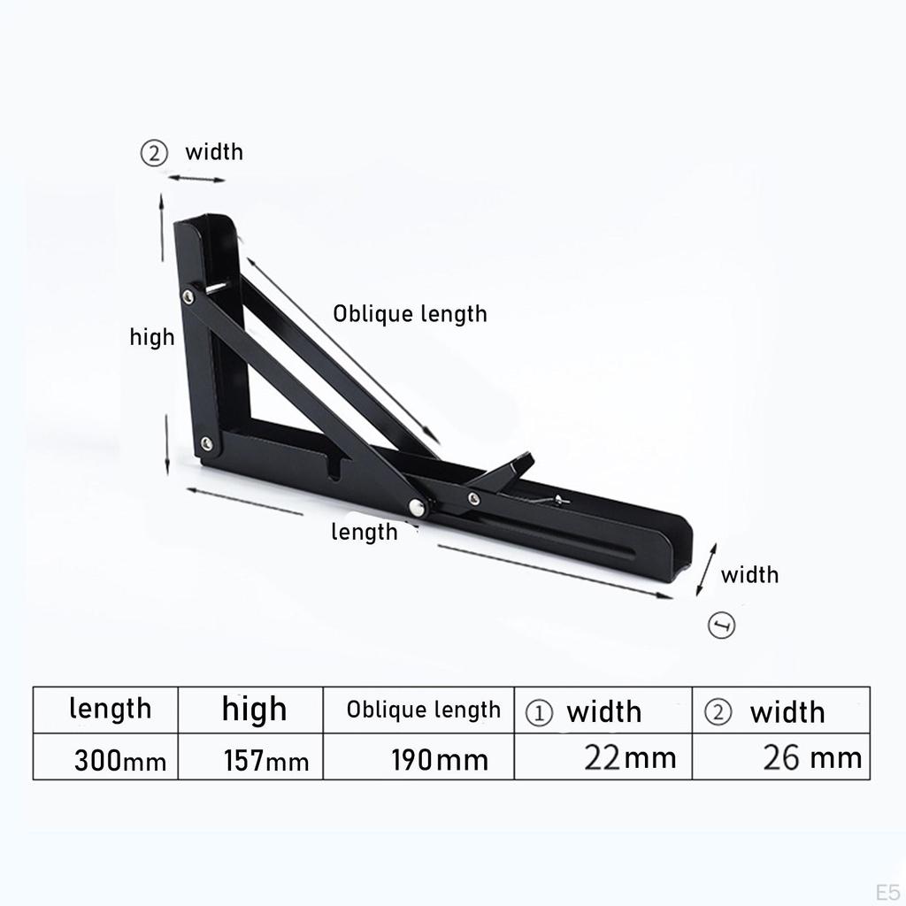 2Pcs Folding Shelf Brackets Collapsible for Table Bench Triangle Bracket