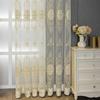 Роскошные европейские вышитые прозрачные шторы для гостиной, балкона и спальни - защита от ультрафиолета, полиэстеровые шторы, пригодные для машинной стирки