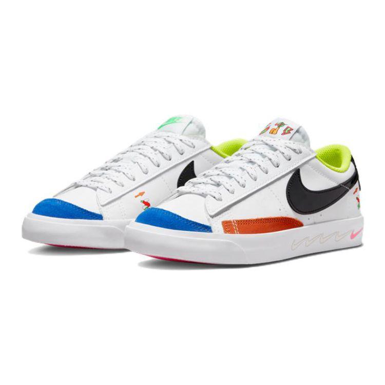 Nike Кроссовки Blazer Low '77 GS для детей старшего возраста Lifestyle Белый Черный Синий Сигнал Оранжевый DV1747-101