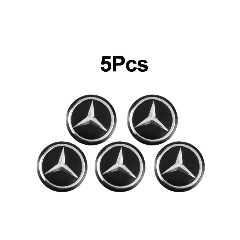D5Emblems Mini Thin Self Adhesive Aluminum Key Emblem Sticker 11mm 14mm Easy Paste Remote Key Logo Decal For Mercedes Benz C200L