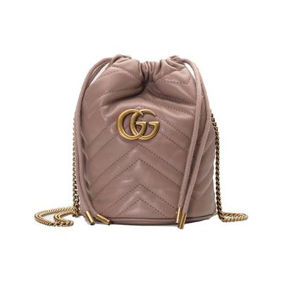 Мини-сумка-ведро GG Marmont 2.0 Фарфоровая Роза Женские сумки Розовый 575163-DTDRT-5729