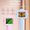 Digital Microscope 2.4inch IPS Color Screen 500x Magnification Portable Handheld Magnifying Glass with LED Light for Kid